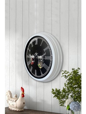 Kasva Concept Hediyelik 40 cm Beyaz Metal Mutfak Duvar Saati