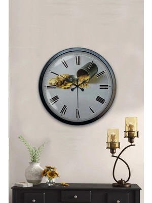 Kasva Concept Hediyelik 40 cm Siyah Metal Mutfak Duvar Saati