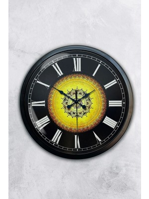 Kasva Concept 40 cm Siyah Metal Osmanlı Desen Duvar Saati