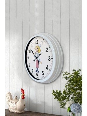 Kasva Concept 40 cm Beyaz Metal Mutfak Duvar Saati