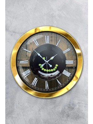 Kasva Concept Hediyelik 36 cm Gold Metal Mutfak Duvar Saati