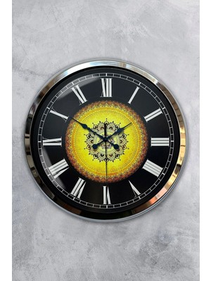 Kasva Concept 40 cm Krom Metal Osmanlı Desen Duvar Saati