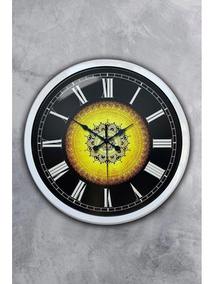 Kasva Concept 40 cm Beyaz Metal Osmanlı Desen Duvar Saati