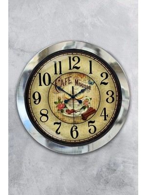 Kasva Concept Hediyelik 36 cm Krom Metal Mutfak Duvar Saati