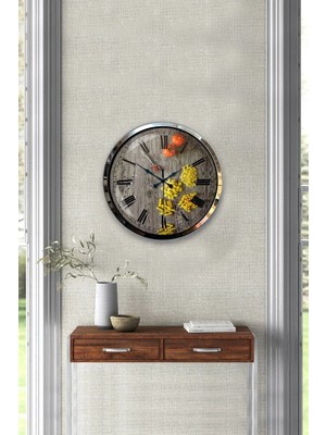 Kasva Concept Hediyelik 40 cm Krom Metal Mutfak Duvar Saati