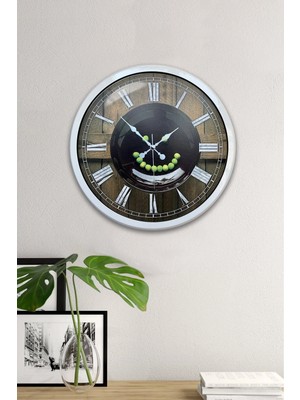 Kasva Concept Hediyelik 40 cm Beyaz Metal Mutfak Duvar Saati