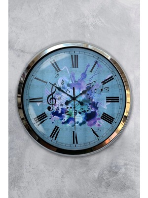 Kasva Concept Hediyelik 40 cm Krom Metal Naturel Duvar Saati