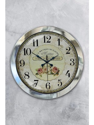 Kasva Concept Hediyelik 36 cm Krom Metal Aydın Duvar Saati