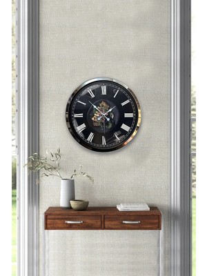 Kasva Concept Hediyelik Ofis 40 cm Krom Metal Mutfak Duvar Saati