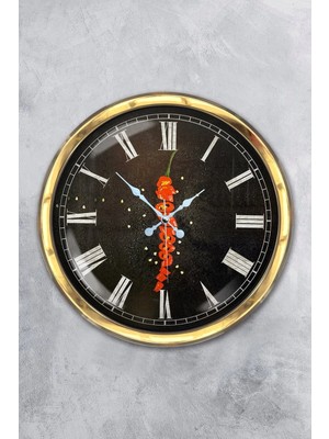 Kasva Concept Hediyelik 40 cm Gold Metal Mutfak Duvar Saati