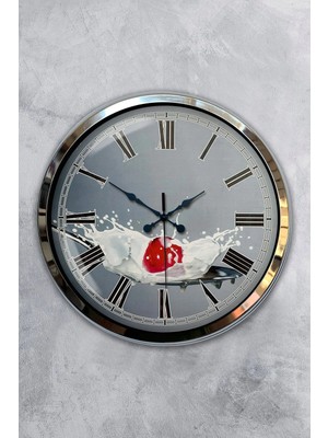 Kasva Concept 40 cm Krom Metal Mutfak Duvar Saati