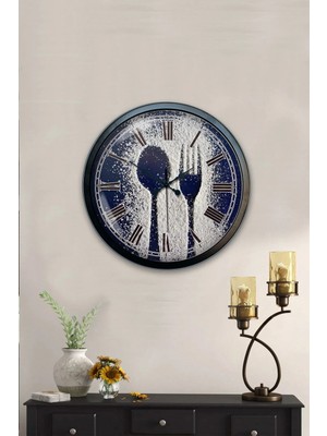 Kasva Concept Hediyelik 40 cm Siyah Metal Mutfak Duvar Saati