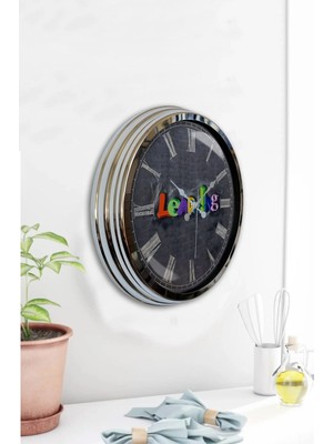 Kasva Concept 40 cm Krom Metal Aşçı Mutfak Duvar Saati