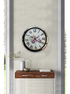 Kasva Concept 40 cm Krom Metal Mutfak Duvar Saati