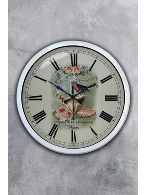 Kasva Concept Hediyelik 40 cm Beyaz Metal Mutfak Duvar Saati