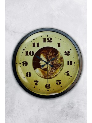 Kasva Concept Hediyelik 40 cm Siyah Metal Eski Duvar Saati