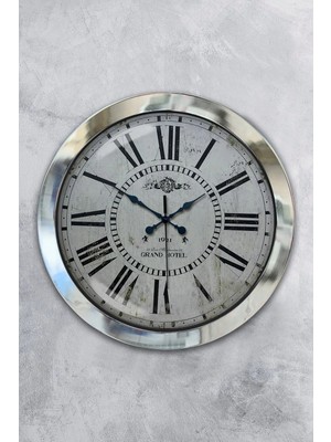 Kasva Concept 36 cm Krom Metal Romen Eskitme Duvar Saati