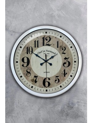 Kasva Concept 40 cm Beyaz Metal Büyük Rakam Duvar Saati