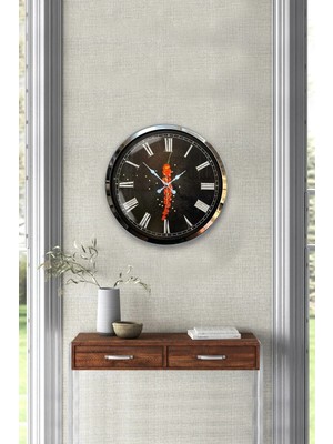 Kasva Concept Hediyelik 40 cm Krom Metal Mutfak Duvar Saati