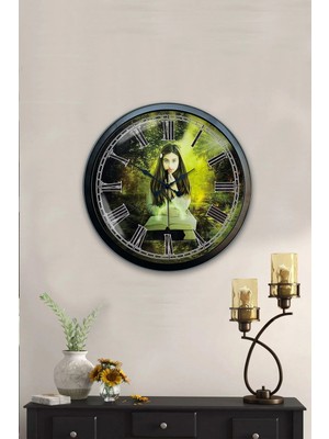 Kasva Concept 40 cm Siyah Metal Çilek Mutfak Duvar Saati