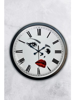 Kasva Concept Hediyelik 40 cm Siyah Metal Güzellik Salonu Duvar Saati