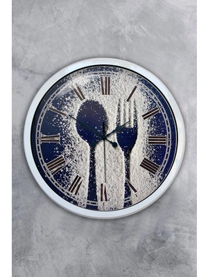 Kasva Concept 40 cm Beyaz Metal Mutfak Duvar Saati