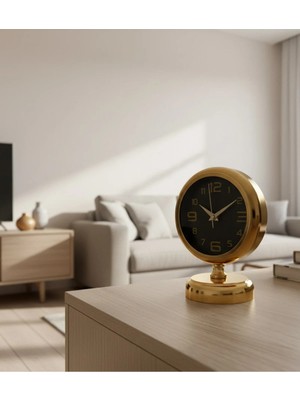 Kasva Concept Metal Lüks Gold Masa Saati Modeli | 21X17 cm | Butik Saat
