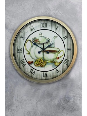 Kasva Concept Hediyelik 40 cm Eskitme Metal Mutfak Duvar Saati