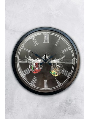 Kasva Concept Hediyelik 40 cm Siyah Metal Mutfak Duvar Saati