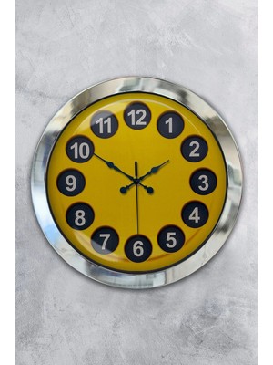 Kasva Concept 36 cm Krom Metal Eski Telefon Duvar Saati