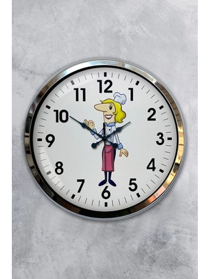 Kasva Concept 40 cm Krom Metal Mutfak Duvar Saati