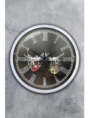 Kasva Concept 40 cm Beyaz Metal Mutfak Duvar Saati