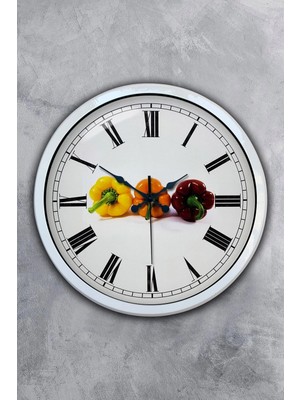 Kasva Concept 40 cm Beyaz Metal Mutfak Duvar Saati