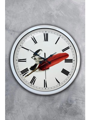 Kasva Concept Hediyelik 40 cm Beyaz Metal Eski Duvar Saati