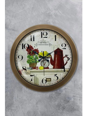 Kasva Concept Hediyelik 36 cm Eskitme Metal Mutfak Duvar Saati