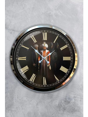 Kasva Concept Hediyelik 40 cm Krom Metal Retro Duvar Saati