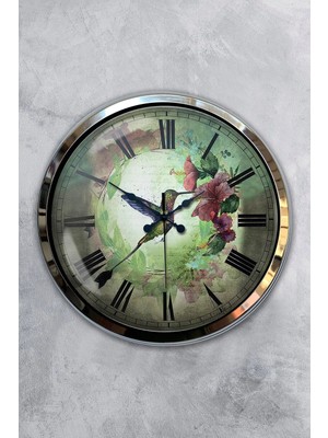 Kasva Concept Hediyelik 40 cm Krom Metal Marslı Duvar Saati