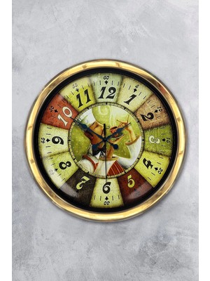 Kasva Concept Hediyelik 40 cm Gold Metal Chef Mutfak Saati Duvar Saati