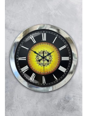 Kasva Concept Hediyelik 36 cm Krom Metal Osmanlı Desen Duvar Saati