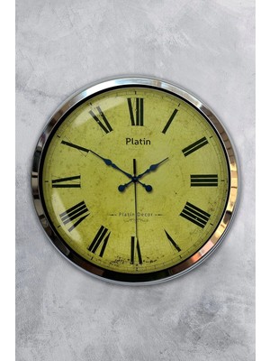 Kasva Concept 40 cm Krom Metal Roma Rakamlı Duvar Saati