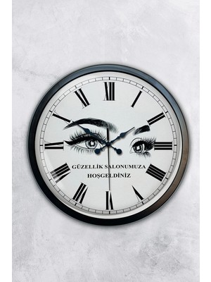Kasva Concept 40 cm Siyah Metal Güzellik Salonu Duvar Saati