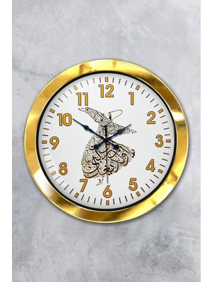 Kasva Concept Hediyelik 36 cm Gold Metal Mevlana Duvar Saati