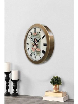 Kasva Concept Hediyelik Dekoratif Hediyelik 36 cm Eskitme Metal Mutfak Duvar Saati