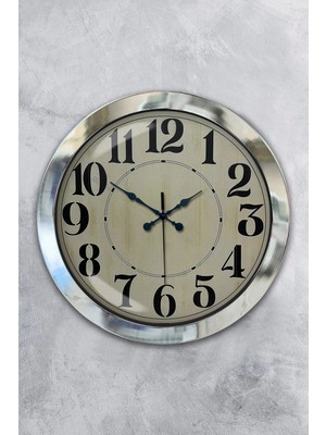 Kasva Concept Hediyelik 36 cm Krom Metal Retro Duvar Saati