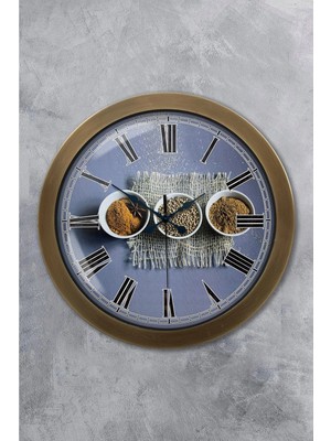 Kasva Concept Hediyelik 36 cm Eskitme Metal Mutfak Duvar Saati