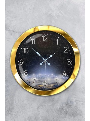 Kasva Concept 36 cm Gold Metal Çilek Mutfak Duvar Saati