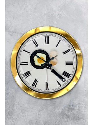 Kasva Concept Hediyelik 36 cm Gold Metal Mutfak Duvar Saati