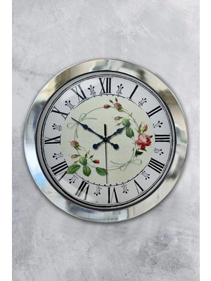 Kasva Concept Hediyelik 36 cm Krom Metal Yaprak Duvar Saati