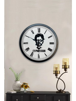 Kasva Concept 40 cm Siyah Metal Gece Duvar Saati