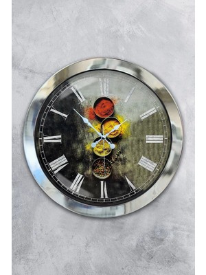 Kasva Concept Hediyelik 36 cm Krom Metal Mutfak Duvar Saati